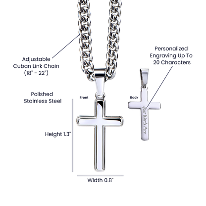 To My Husband Cross Necklace for Men with