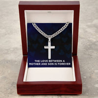 Load image into Gallery viewer, Son Necklace from Mom – Cross Pendant on Cuban Chain for Christmas, Birthday, or Graduation ShineOn Fulfillment
