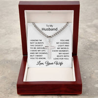Load image into Gallery viewer, To My Husband Necklace Cross - Husband Gifts from Wife - Cuban Link Chain for Him
