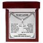 Cuban Link Cross Necklace for Him - "To My Lover" Card - Men's Adjustable Stainless Steel Cuban Chain with Cross