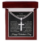 To My Husband Cross Necklace for Men with