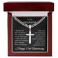23rd Anniversary Necklace for Husband 23 Years Anniversary Jewelry for Him Men Cuban Link Chain with Cross Pendant