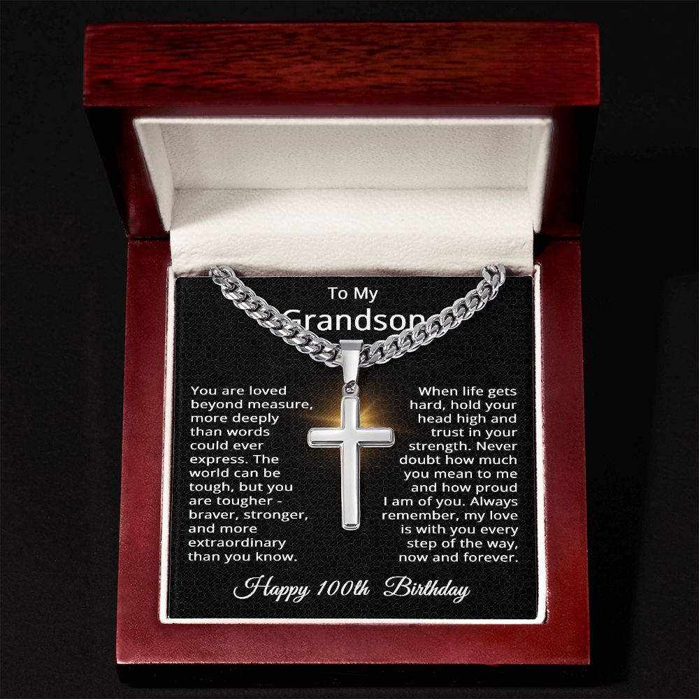 100th Birthday Gifts for Grandson Happy 100th Birthday Necklace Jewelry 100 Years Old Birthday Gift