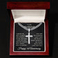1st Anniversary Necklace for Husband 1 Year Anniversary Jewelry for Him Men Cuban Link Chain with Cross Pendant