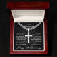 56th Anniversary Necklace for Husband 56 Years Anniversary Jewelry for Him Men Cuban Link Chain with Cross Pendant