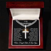 Load image into Gallery viewer, Grandson Cross Necklace from Grandparents - Grandson Gifts from Grandma - To My Grandson Jewelry
