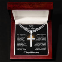Load image into Gallery viewer, Anniversary Jewelry for Grandson - Stainless Steel Cross Necklace
