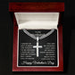 Valentines Day Gift for Husband Valentine's Day Necklace for Husband To My Husband Necklace Jewelry for Him Men Cuban Link Chain with Cross Pendant