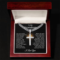 Load image into Gallery viewer, To My Grandson Necklace Cross - Grandson Gifts from Grandma - I Love You
