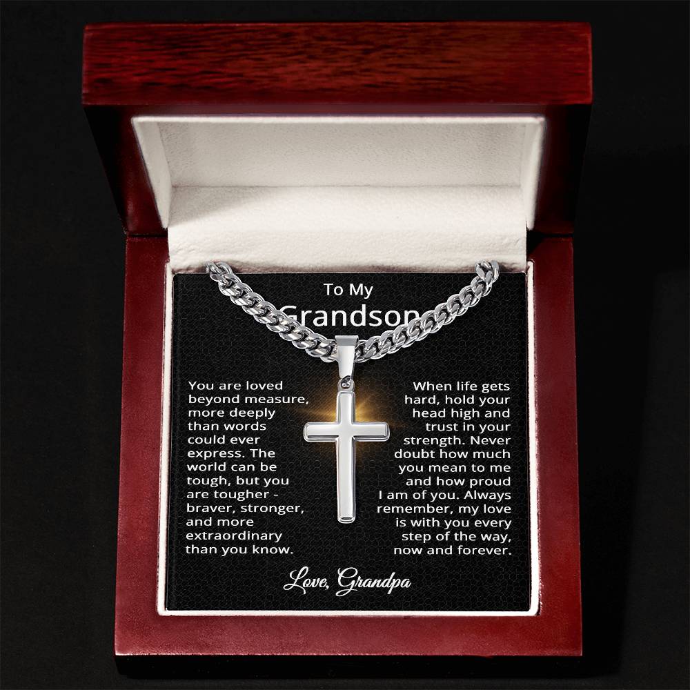 To My Grandson Necklace from Grandpa