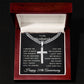 20th Anniversary Necklace for Husband 20 Years Anniversary Jewelry for Him Men Cuban Link Chain with Cross Pendant