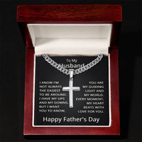 Load image into Gallery viewer, Fathers Day Gift for Husband Happy Fathers Day Necklace with Cross Pendant
