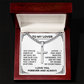 Cuban Link Cross Necklace for Him - "To My Lover" Card - Men's Adjustable Stainless Steel Cuban Chain with Cross