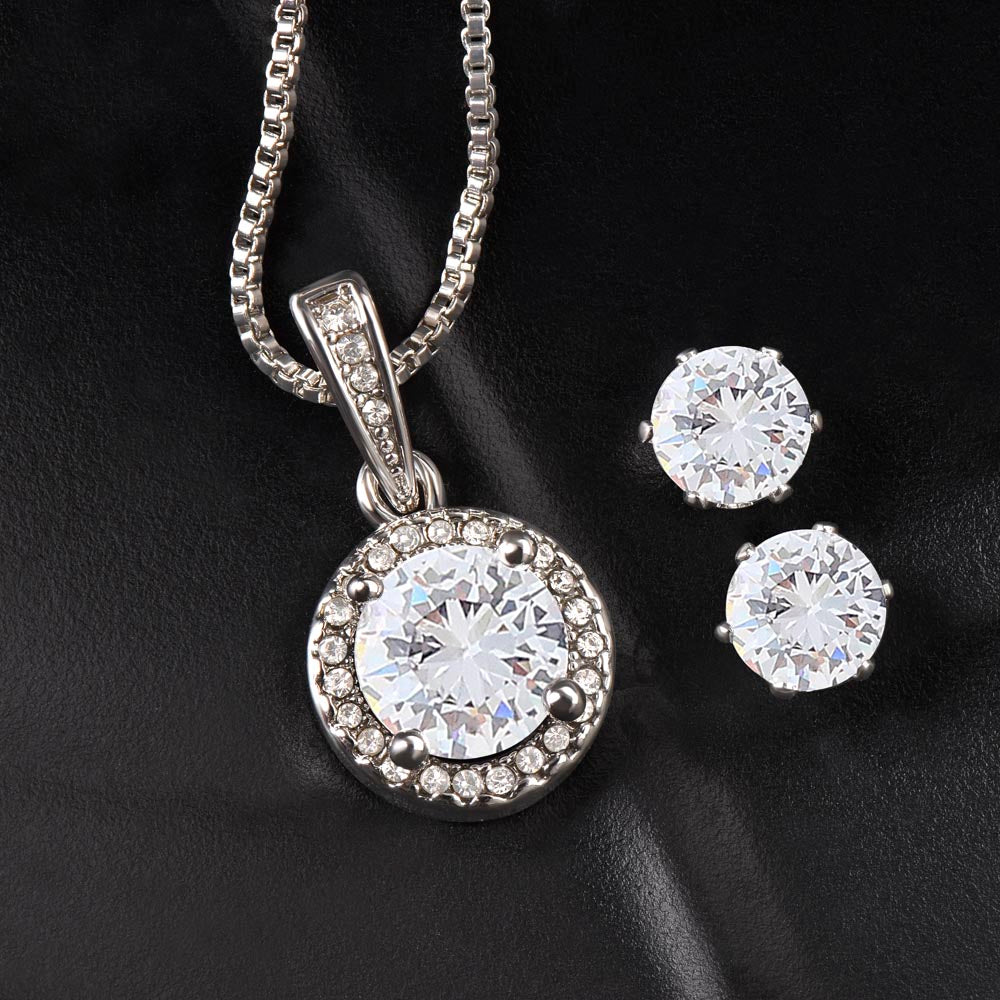 Granddaughter Necklace Set with Earrings Granddaughter Gifts from Grandma Graduation Gifts Birthday Wedding Christmas Keepsake from Grandpa Grandparents