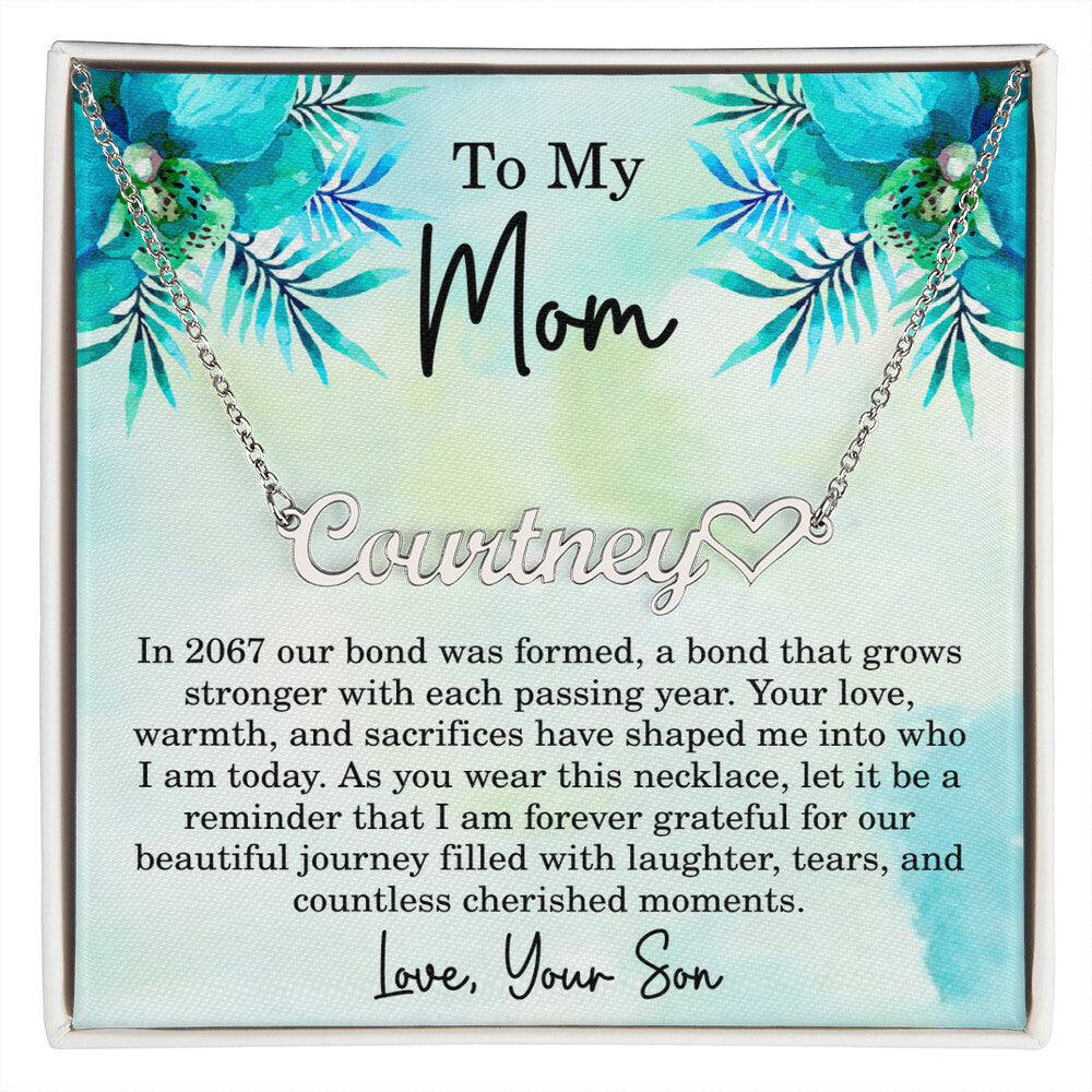 Mom Est 2067 Gift Ideas - Personalized Mothers Day Necklace - Custom Mom Jewelry - To My Mom Necklace from Son