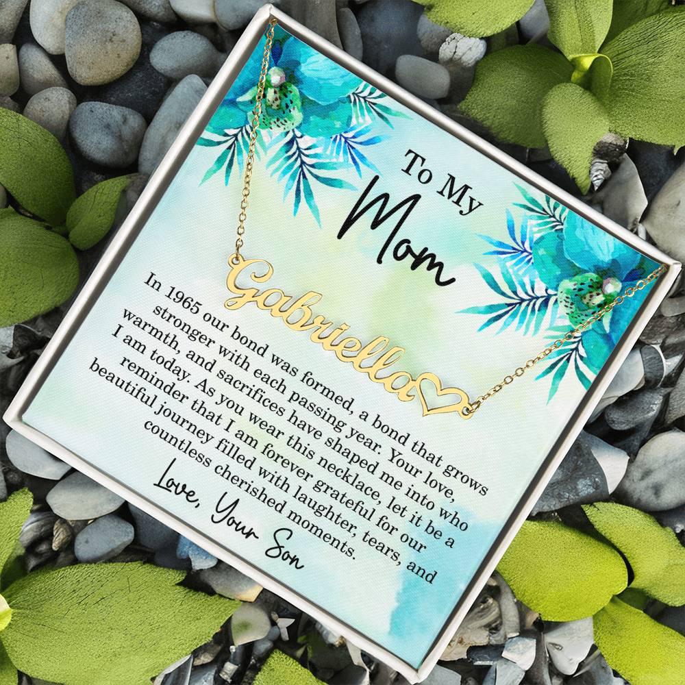 Mom Est 1965 Gift Ideas - Personalized Mothers Day Necklace - Custom Mom Jewelry - To My Mom Necklace from Son
