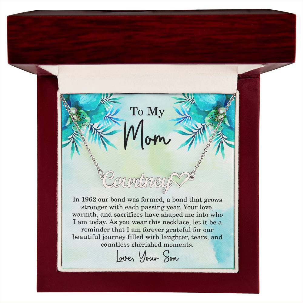 Mom Est 1962 Gift Ideas - Personalized Mothers Day Necklace - Custom Mom Jewelry - To My Mom Necklace from Son