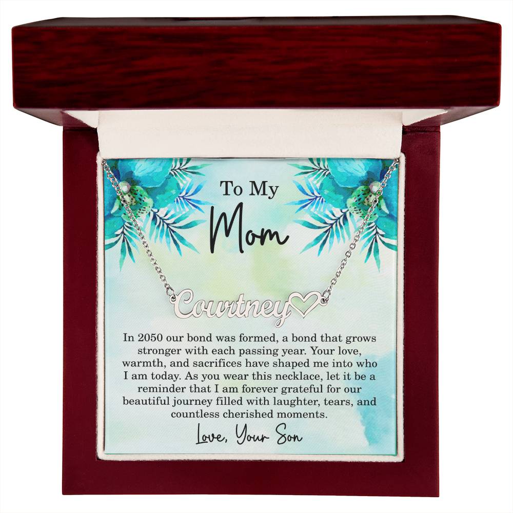 Mom Est 2050 Gift Ideas - Personalized Mothers Day Necklace - Custom Mom Jewelry - To My Mom Necklace from Son