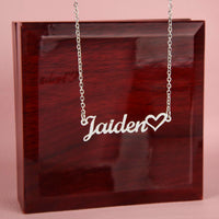 Load image into Gallery viewer, Personalized Name Necklace for Mom from Son – Custom Name and Birth Year Heart Necklace, Made in USA
