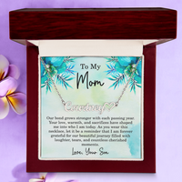 Load image into Gallery viewer, Personalized Name Necklace for Mom from Son – Custom Heart Name Gift with Message Card, Made in USA
