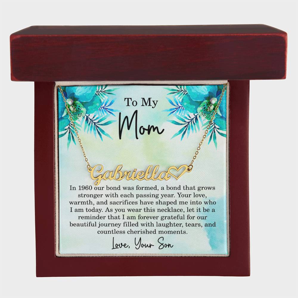 Mom Est 1960 Gift Ideas - Personalized Mothers Day Necklace - Custom Mom Jewelry - To My Mom Necklace from Son