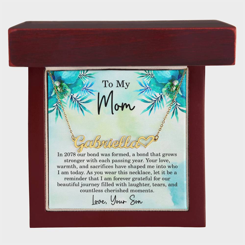 Mom Est 2078 Gift Ideas - Personalized Mothers Day Necklace - Custom Mom Jewelry - To My Mom Necklace from Son
