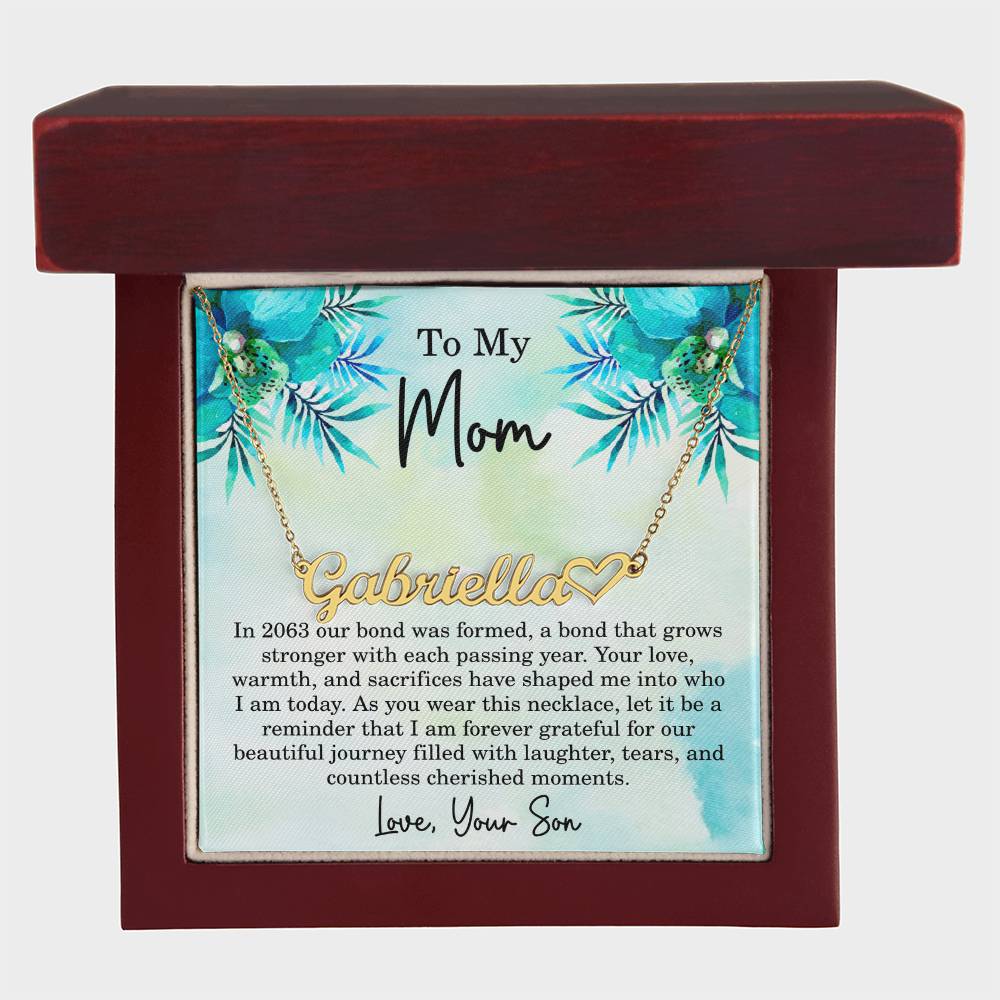 Mom Est 2063 Gift Ideas - Personalized Mothers Day Necklace - Custom Mom Jewelry - To My Mom Necklace from Son