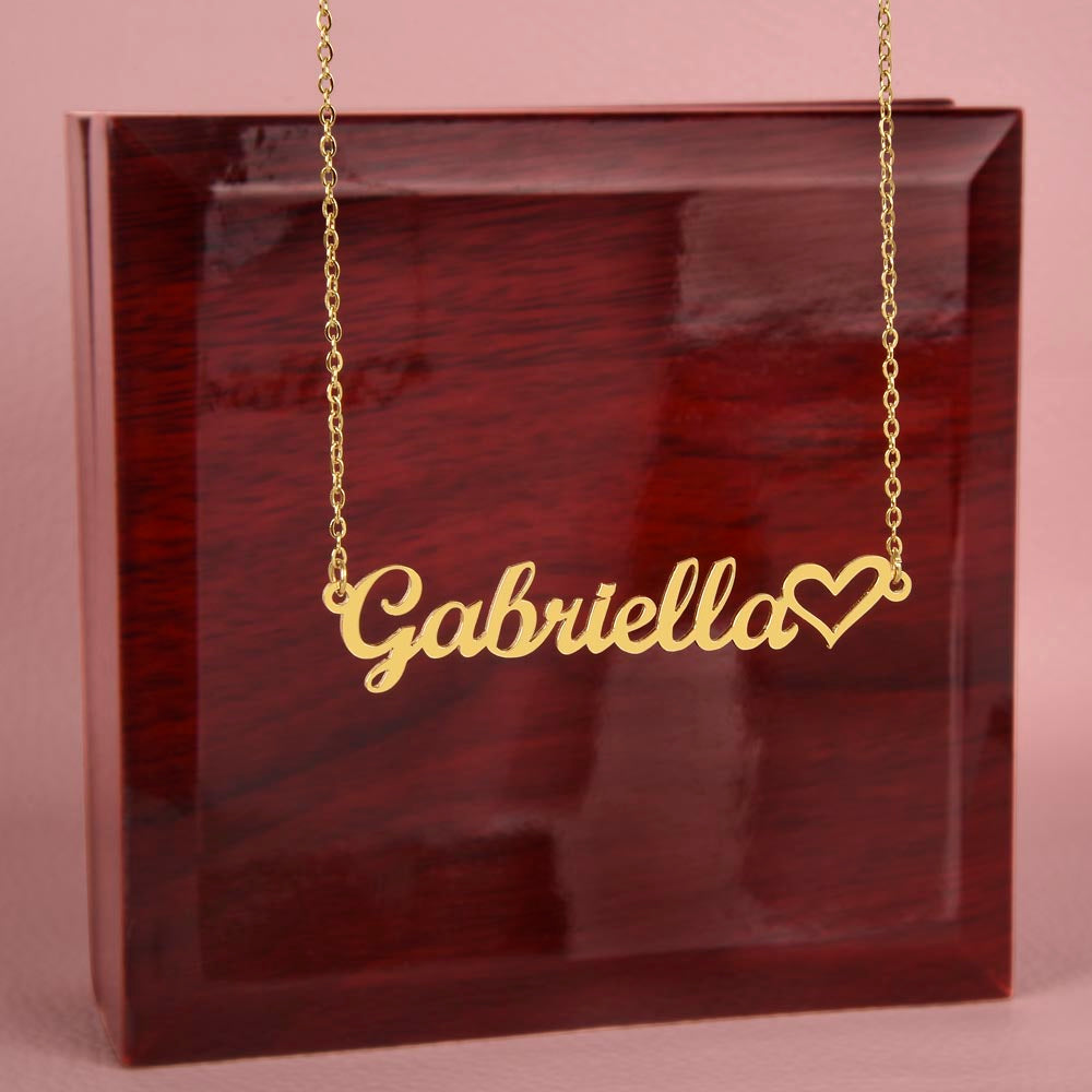 Personalized Name Necklace for Mom from Son – Custom Name and Birth Year Heart Necklace, Made in USA
