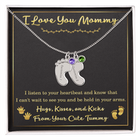 Load image into Gallery viewer, Personalized Gift for Expecting Mom, Custom New Mom Necklace - Gift from Tummy
