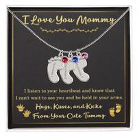 Load image into Gallery viewer, Personalized Gift for Expecting Mom, Custom New Mom Necklace - Gift from Tummy
