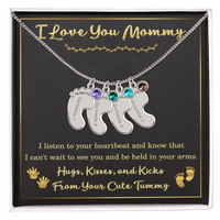 Load image into Gallery viewer, Personalized Gift for Expecting Mom, Custom New Mom Necklace - Gift from Tummy
