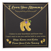 Load image into Gallery viewer, Personalized Gift for Expecting Mom, Custom New Mom Necklace - Gift from Tummy

