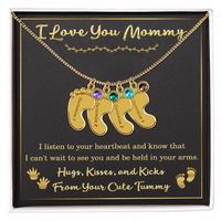 Load image into Gallery viewer, Personalized Gift for Expecting Mom, Custom New Mom Necklace - Gift from Tummy
