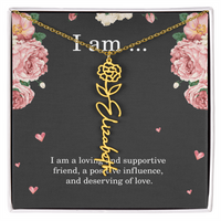 Load image into Gallery viewer, Personalized Birth Flower Necklace for Friend, Custom Name Jewelry - Best Friend Birthday Gift
