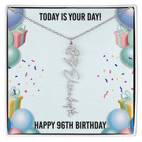 Load image into Gallery viewer, 96th Birthday Necklace for Women, Personalized Birth Flower Necklace, Birth Flower Name Necklace, Personalized Birthday Gifts for Best Friend
