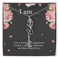 Load image into Gallery viewer, Personalized Birth Flower Necklace for Friend, Custom Name Jewelry - Best Friend Birthday Gift
