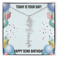 Load image into Gallery viewer, 92nd Birthday Necklace for Women, Personalized Birth Flower Necklace, Birth Flower Name Necklace, Personalized Birthday Gifts for Best Friend
