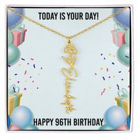 Load image into Gallery viewer, 96th Birthday Necklace for Women, Personalized Birth Flower Necklace, Birth Flower Name Necklace, Personalized Birthday Gifts for Best Friend
