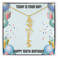 100th Birthday Necklace for Women, Personalized Birth Flower Necklace, Birth Flower Name Necklace, Personalized Birthday Gifts for Best Friend