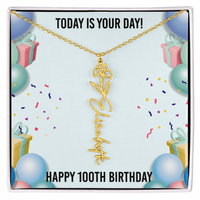 Load image into Gallery viewer, 100th Birthday Necklace for Women, Personalized Birth Flower Necklace, Birth Flower Name Necklace, Personalized Birthday Gifts for Best Friend
