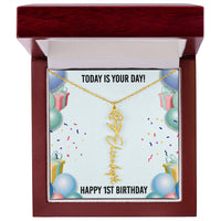 Load image into Gallery viewer, 1st Birthday Necklace for Women, Personalized Birth Flower Necklace, Birth Flower Name Necklace, Personalized Birthday Gifts for Best Friend
