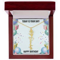 Load image into Gallery viewer, Happy Birthday Necklace for Women, Personalized Birth Flower Necklace, Birth Flower Name Necklace, Personalized Birthday Gifts for Best Friend
