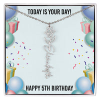 Load image into Gallery viewer, 5th Birthday Necklace for Women, Personalized Birth Flower Necklace, Birth Flower Name Necklace, Personalized Birthday Gifts for Best Friend
