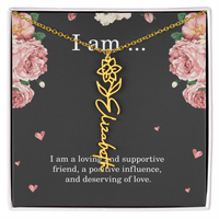 Load image into Gallery viewer, Personalized Birth Flower Necklace for Friend, Custom Name Jewelry - Best Friend Birthday Gift
