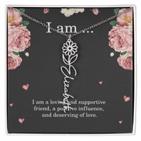 Load image into Gallery viewer, Personalized Birth Flower Necklace for Friend, Custom Name Jewelry - Best Friend Birthday Gift
