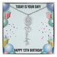 13th Birthday Necklace for Women, Personalized Birth Flower Necklace, Birth Flower Name Necklace, Personalized Birthday Gifts for Best Friend