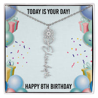Load image into Gallery viewer, 8th Birthday Necklace for Women, Personalized Birth Flower Necklace, Birth Flower Name Necklace, Personalized Birthday Gifts for Best Friend
