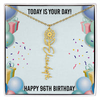Load image into Gallery viewer, 96th Birthday Necklace for Women, Personalized Birth Flower Necklace, Birth Flower Name Necklace, Personalized Birthday Gifts for Best Friend
