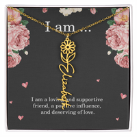 Load image into Gallery viewer, Personalized Birth Flower Necklace for Friend, Custom Name Jewelry - Best Friend Birthday Gift
