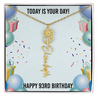 Load image into Gallery viewer, 93rd Birthday Necklace for Women, Personalized Birth Flower Necklace, Birth Flower Name Necklace, Personalized Birthday Gifts for Best Friend
